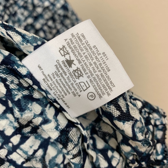 Tory Burch Silk Printed Honeycomb Blouse Top - Picture 7 of 8